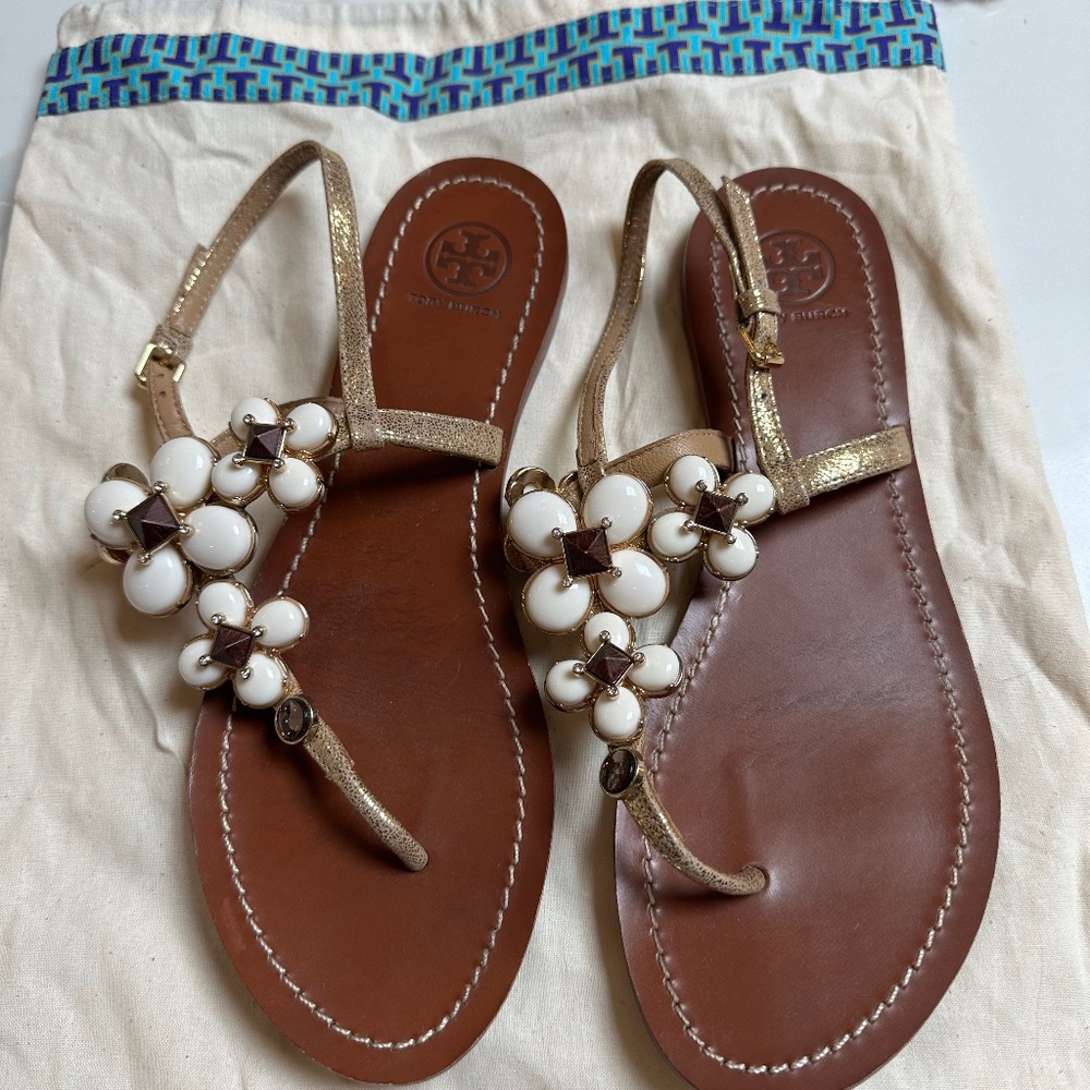 Tory Burch Sandals with Jewel Detailing Size 8